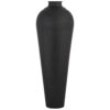 matt black large hammered vase with lid