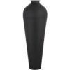 matt black large hammered vase with lid
