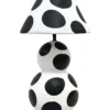 carta black and white polka dot papier mache table lamp
