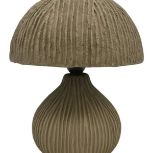 carta taupe etched linear design papier mache domed table lamp