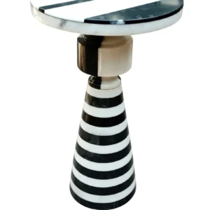 zoro black and white stripe side table