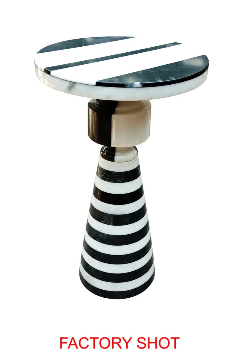 zoro black and white stripe side table