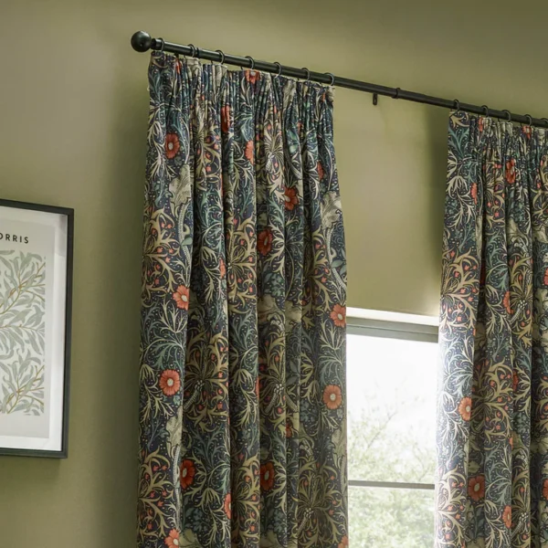 seaweed fully lined velvet pencil pleat curtains indigo seaweed fully lined velvet pencil pleat curtains indigo